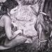 Silvia e Cloe - Questo ritratto, realizzato a carboncino su commissione, rappresenta una giovane ragazza, Silvia, che siede accanto alla sua fedele Cloe.
Il ritratto appartiene ad una collezione privata.